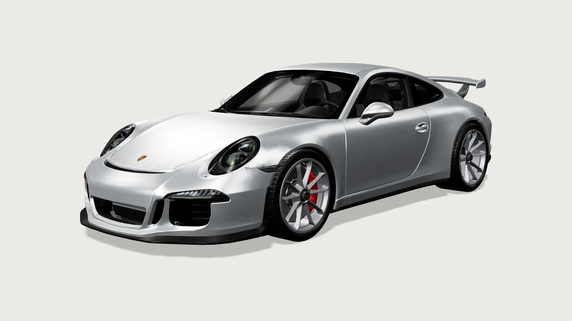 911 GT3 in GT Silver, metallic finish.